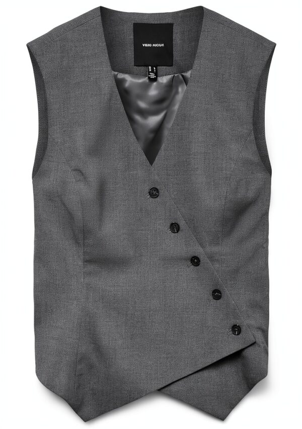 VERO MODA Gilet Donna Grigio Scuro Cappotto Moda Casual