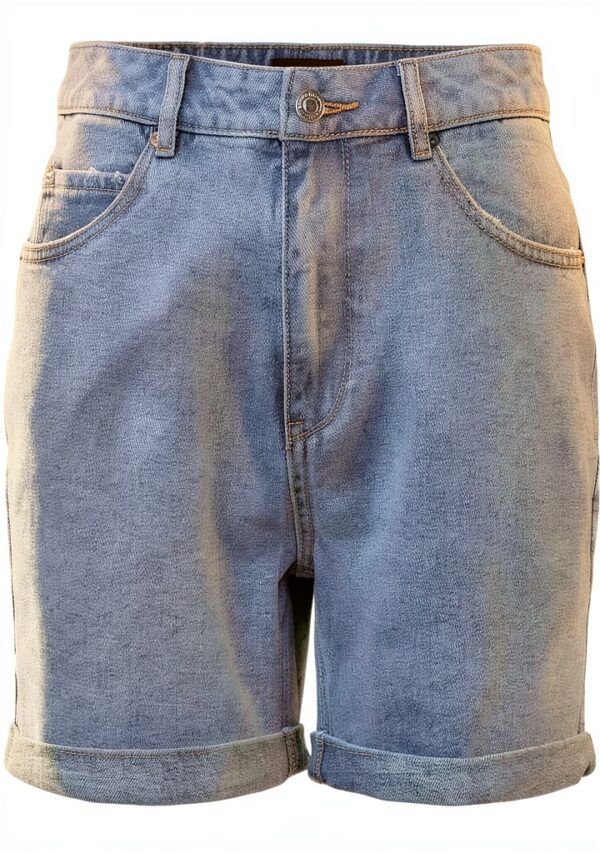 VERO MODA Pantaloncini Jeans Donna Risvolto Chiusura Bottone