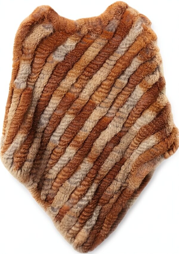 Poncho pelliccia coniglio maglia donna avvolgente gilet moda