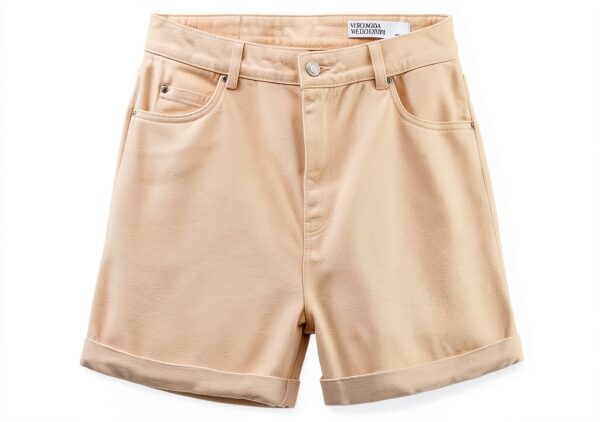 VERO MODA Pantaloncini Jeans Risvolto Chiusura Bottone Zip