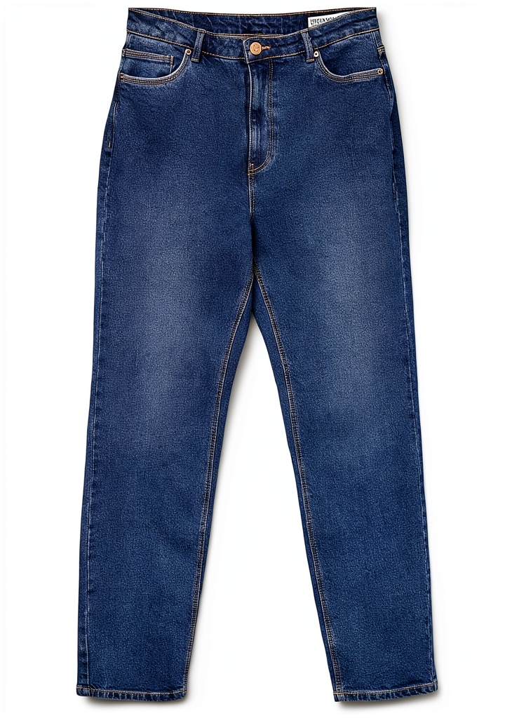 Jeans VERO MODA Mom Fit Vita Alta Donna Cotone Denim indossati in un contesto urbano