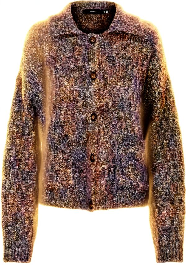 Vero Moda Cardigan Donna Collo Alto Maglione Melange Grigio