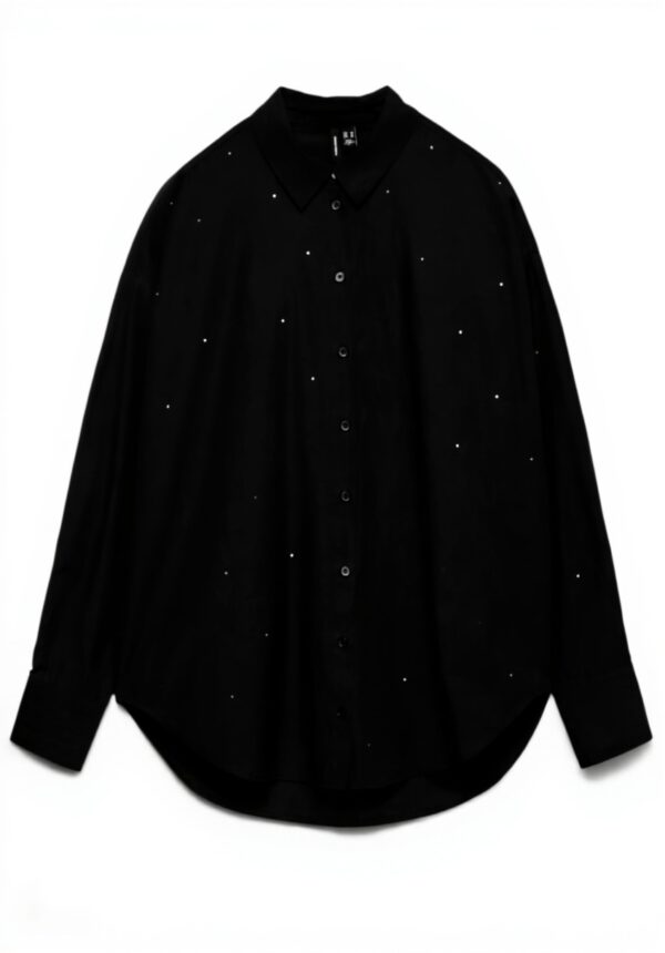 VERO MODA Camicia Donna Maniche Lunghe Cristalli Colletto