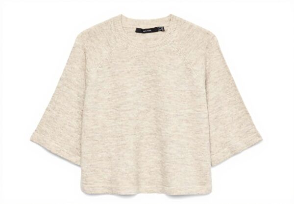 VERO MODA Maglione Donna Collo Alto 3/4 Lavorato a Maglia