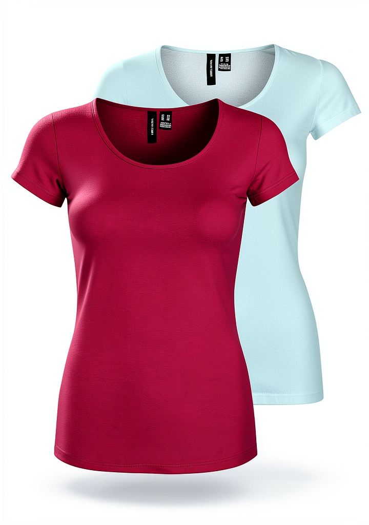 Installing VERO MODA T-Shirt Donna Scollo a U Morbida Confezione 3 on a wooden desk
