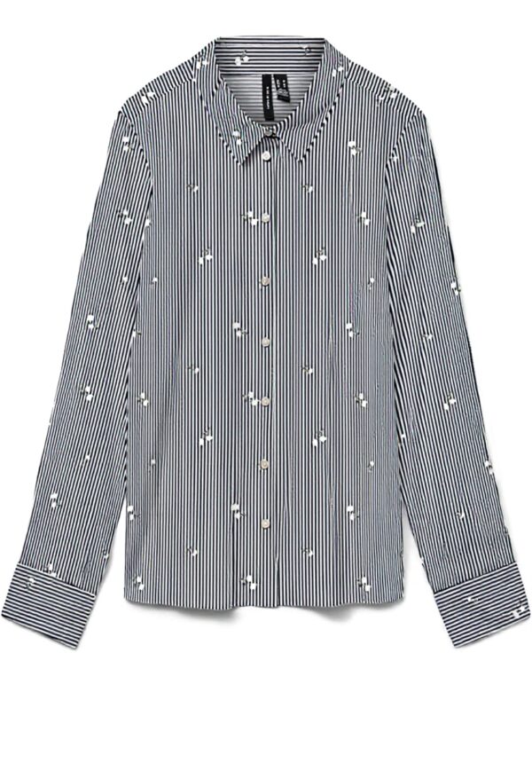 VERO MODA Camicia Donna Oversize AOP Blu Marine Regular Fit