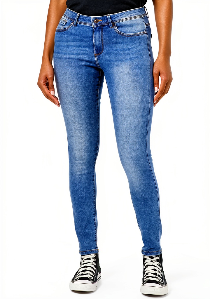 'Donna che indossa jeans VERO MODA Vmtanya in stile skinny nero'