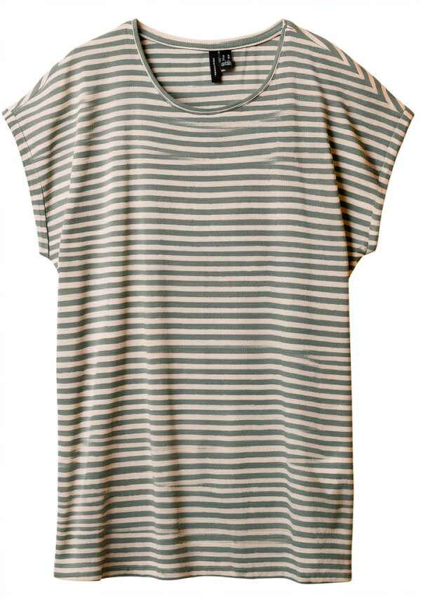 Vero Moda T-shirt Donna Top Strisce Maglia Cotone Casual