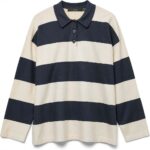Vero Moda Maglione Donna Colletto Polo Maniche Lunghe Righe-0