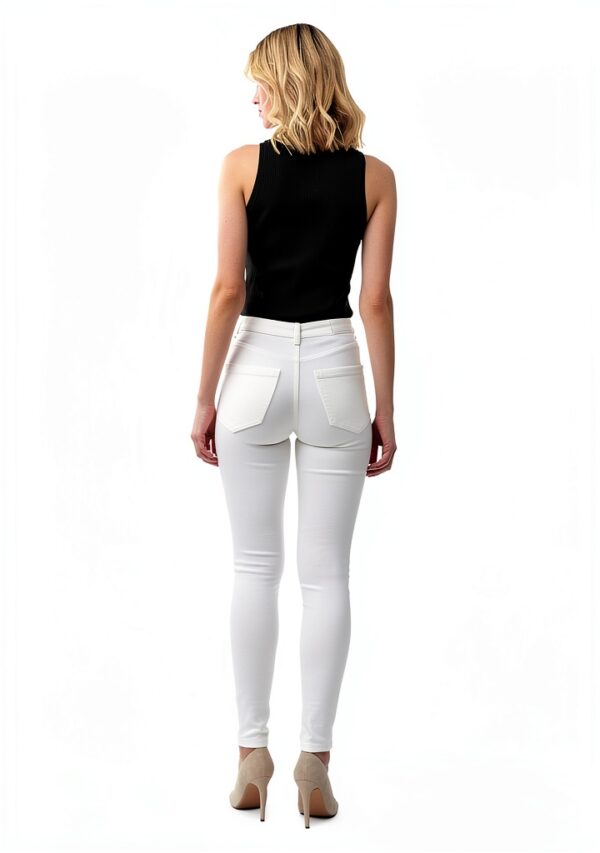 Bestseller Jeans Donna Skinny Vita Alta Bright White-4