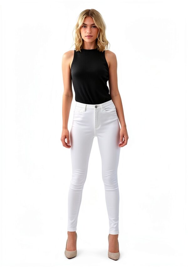 Bestseller Jeans Donna Skinny Vita Alta Bright White-2