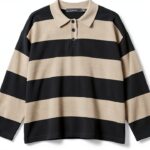 Vero Moda Maglione Donna Colletto Polo Righe Taglio Largo-0