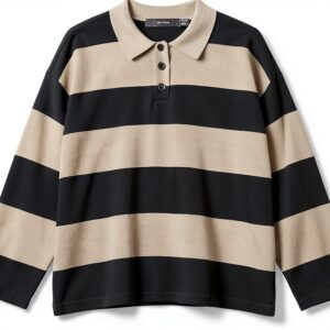 Vero Moda Maglione Donna Colletto Polo Righe Taglio Largo-0