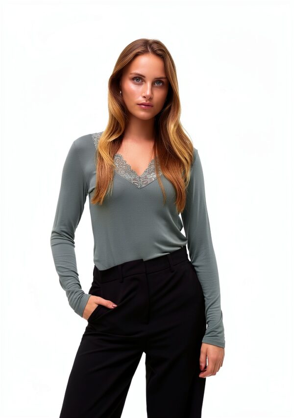 Maglietta VERO MODA Nero Donna Traspirante-1
