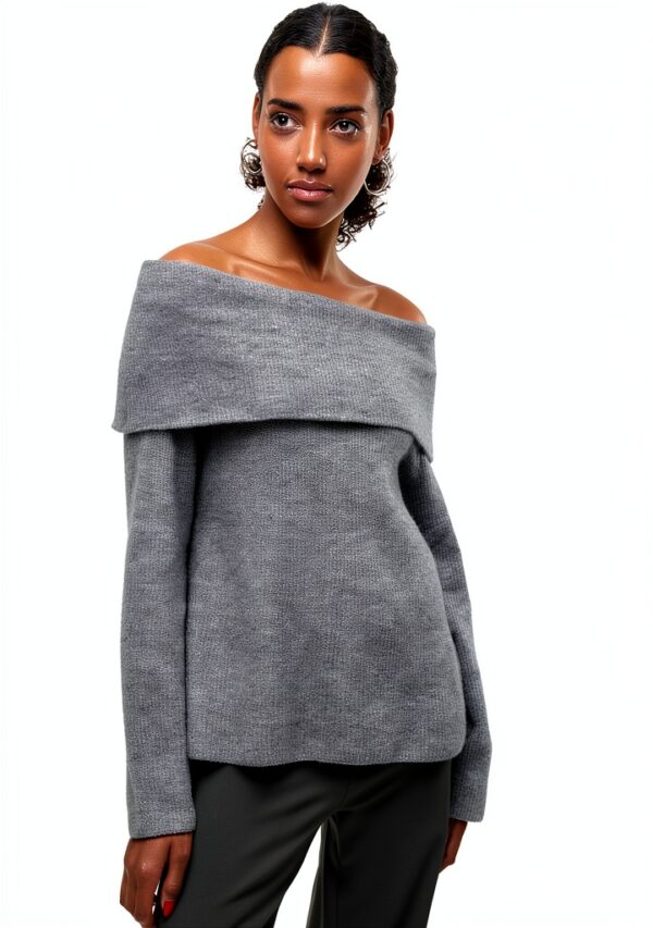 Maglione donna Vero Moda melange grigio medio - poliestere riciclato-4