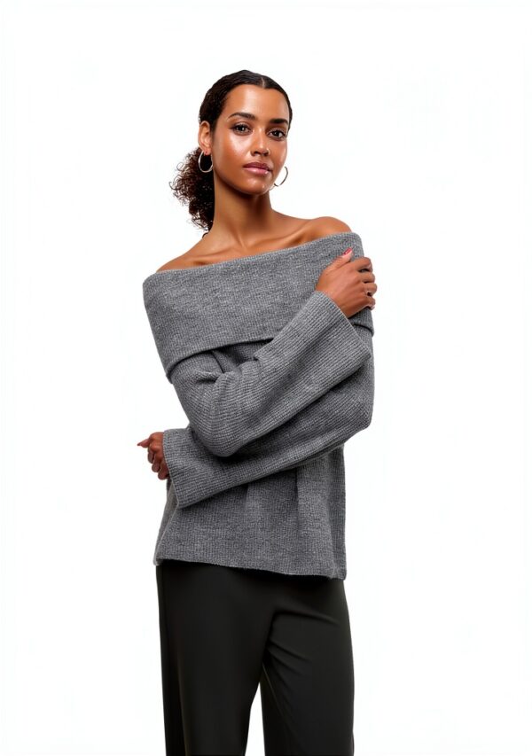 Maglione donna Vero Moda melange grigio medio - poliestere riciclato-1