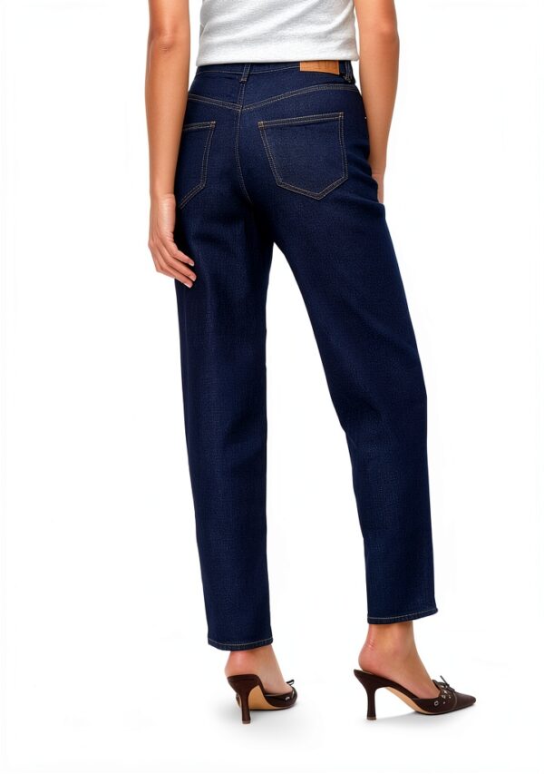 Jeans donna Vero Moda Blu Jeans Scuro vita alta con bottone e cerniera-3