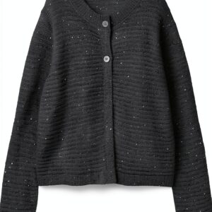 Vero Moda Cardigan Donna Nero XS Girocollo Maniche Lunghe-0