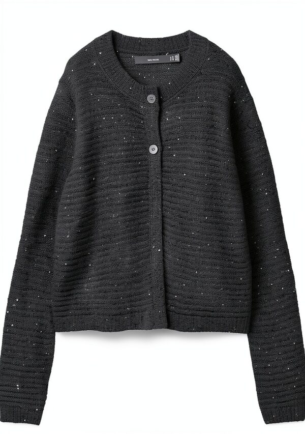 Vero Moda Cardigan Donna Nero XS Girocollo Maniche Lunghe-0