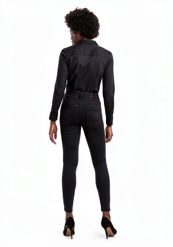 Bestseller T-Shirt Donna Bianco/Nero con Bottoni Polsini XS-XL-3