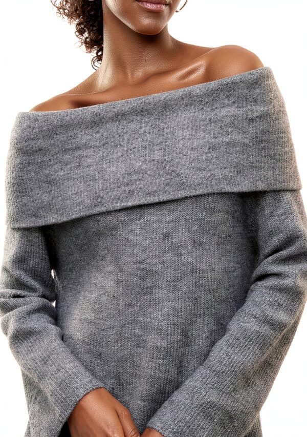 Maglione donna Vero Moda melange grigio medio - poliestere riciclato-5