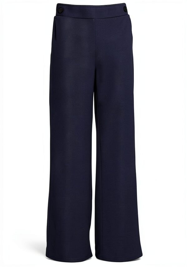 Bestseller Pantaloni a gamba larga Nero Donna Elastico con Bottoni-0