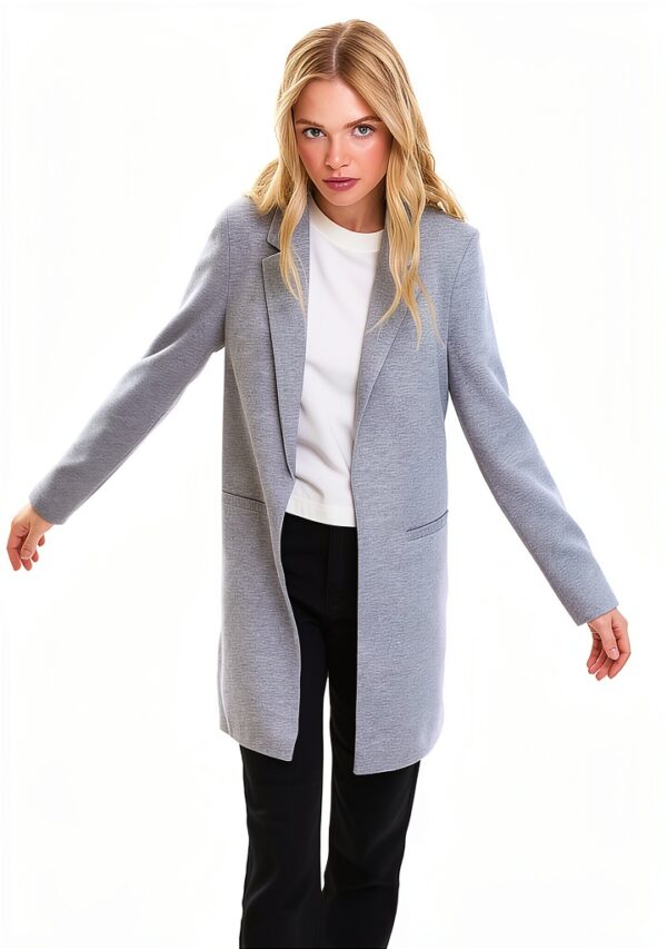 Blazer donna VERO MODA melange grigio chiaro taglio sartoriale-3