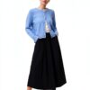 VERO MODA Cardigan Donna LS Short Button in Blu Brunnera con Fiocco-1