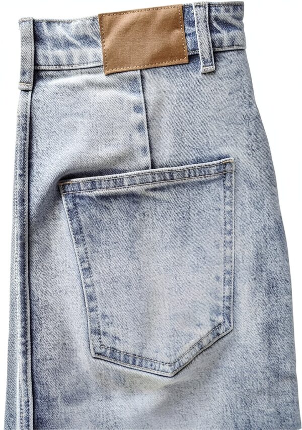Gonna Denim VERO MODA High Waist Midi Azzurro Blu Vita Alta Elegante-2