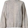 Pullover Vero Moda Vmleaf LS Ent Maglione Donna Collo Alto Grigio-0
