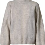 Pullover Vero Moda Vmleaf LS Ent Maglione Donna Collo Alto Grigio-0