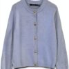 VERO MODA Cardigan Donna LS Short Button in Blu Brunnera con Fiocco-0