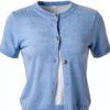 VERO MODA Cardigan Donna LS Short Button in Blu Brunnera con Fiocco-4