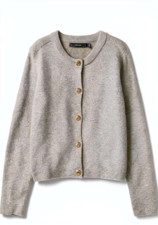 Cardigan VERO MODA Vmfiona LS, chiaro grigio melange, bottoni-0