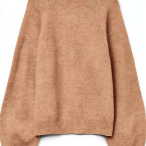 Pullover Vero Moda Vmleaf LS Ent Maglione Donna Collo Alto Silver Mink-0