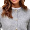 Cardigan VERO MODA Vmfiona LS, chiaro grigio melange, bottoni-4