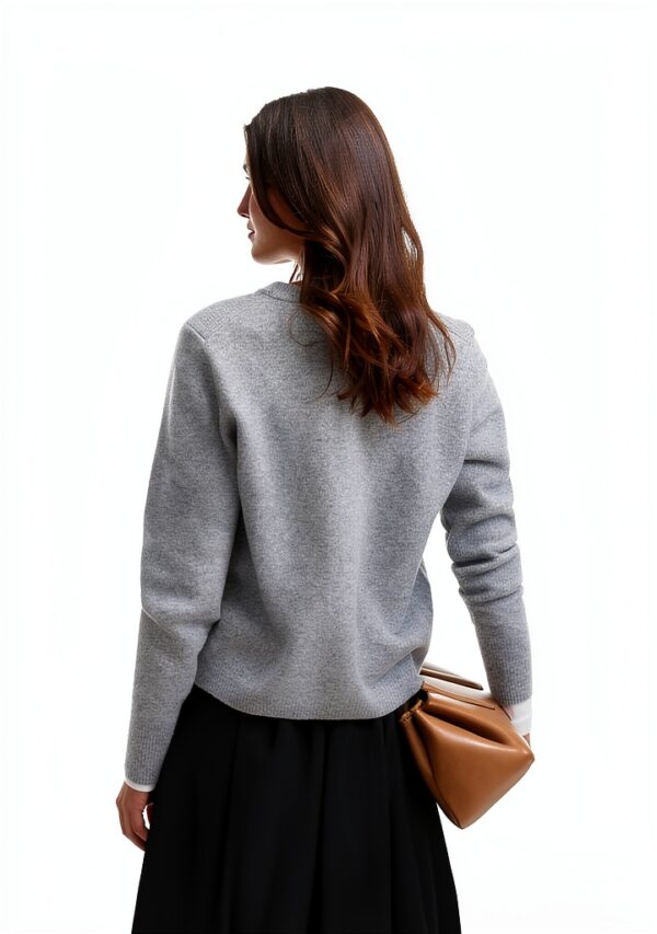 Cardigan VERO MODA Vmfiona LS, chiaro grigio melange, bottoni-2