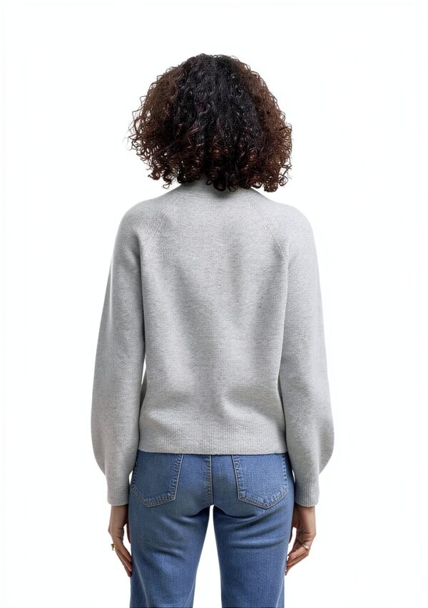 Pullover Vero Moda Vmleaf LS Ent Maglione Donna Collo Alto Grigio-2