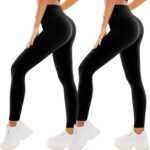 Leggings sportivi donna SINOPHANT vita alta, confezione 2, vari colori-0