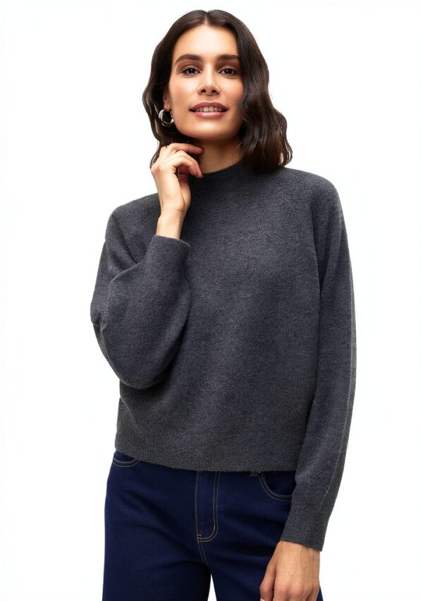 Maglione VERO MODA VMLEAF Pullover Grigio Scuro Mélange L-5