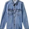 Camicia Denim VERO MODA VMJENNIE Blu Denim Taglio Normale 90% Cotone-0