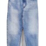 Gonna Denim VERO MODA High Waist Midi Azzurro Blu Vita Alta Elegante-0
