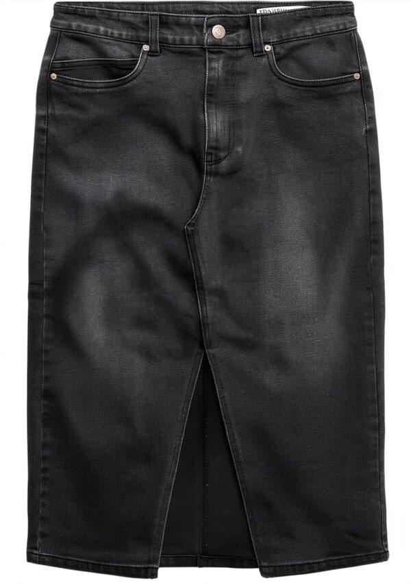 Gonna Denim VERO MODA High Waist Midi Azzurro Blu Vita Alta Elegante-0