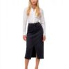 Gonna Denim VERO MODA High Waist Midi Azzurro Blu Vita Alta Elegante-2