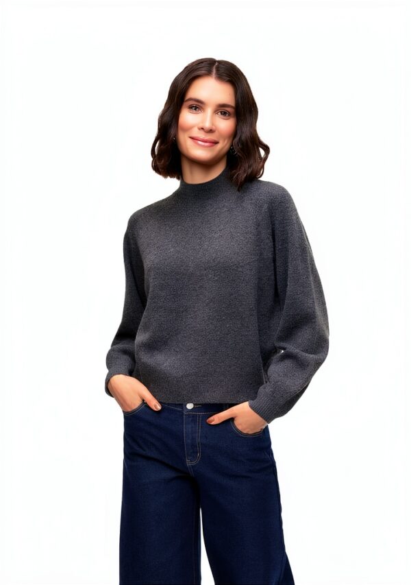 Maglione VERO MODA VMLEAF Pullover Grigio Scuro Mélange L-1