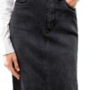 Gonna Denim VERO MODA High Waist Midi Azzurro Blu Vita Alta Elegante-6