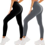 Leggings Sportivi Donna SINOPHANT Vita Alta Pancia Nero/Grigio-0