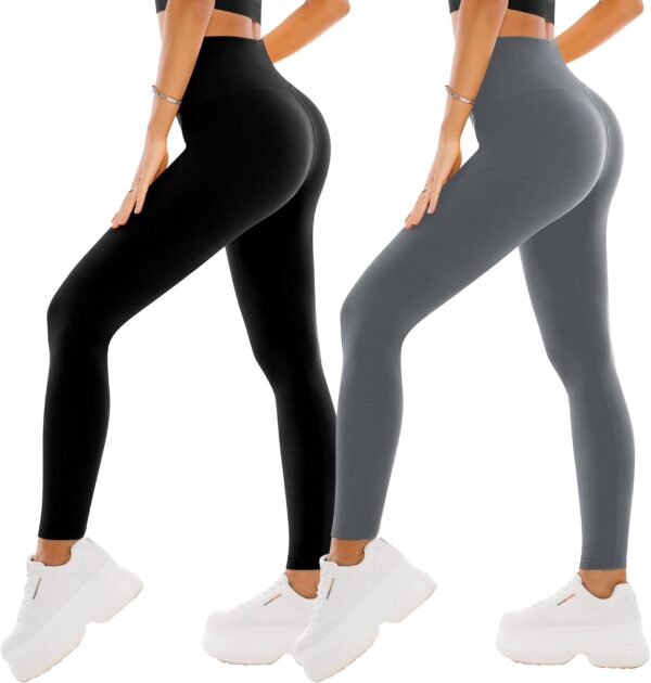Leggings Sportivi Donna SINOPHANT Vita Alta Pancia Nero/Grigio-0