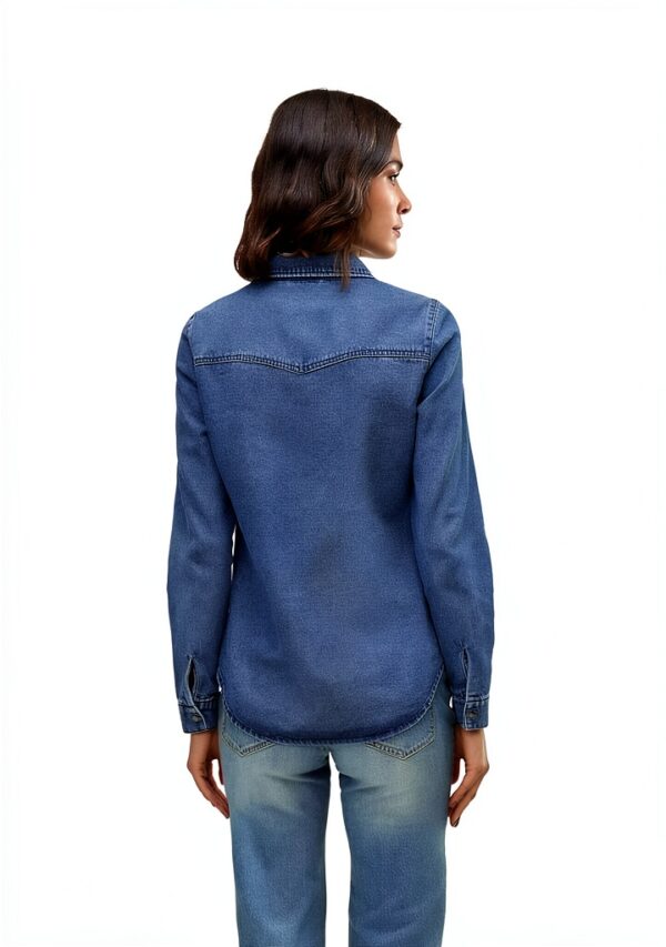 Camicia Denim VERO MODA VMJENNIE Blu Denim Taglio Normale 90% Cotone-2