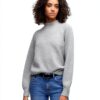 Pullover Vero Moda Vmleaf LS Ent Maglione Donna Collo Alto Grigio-1